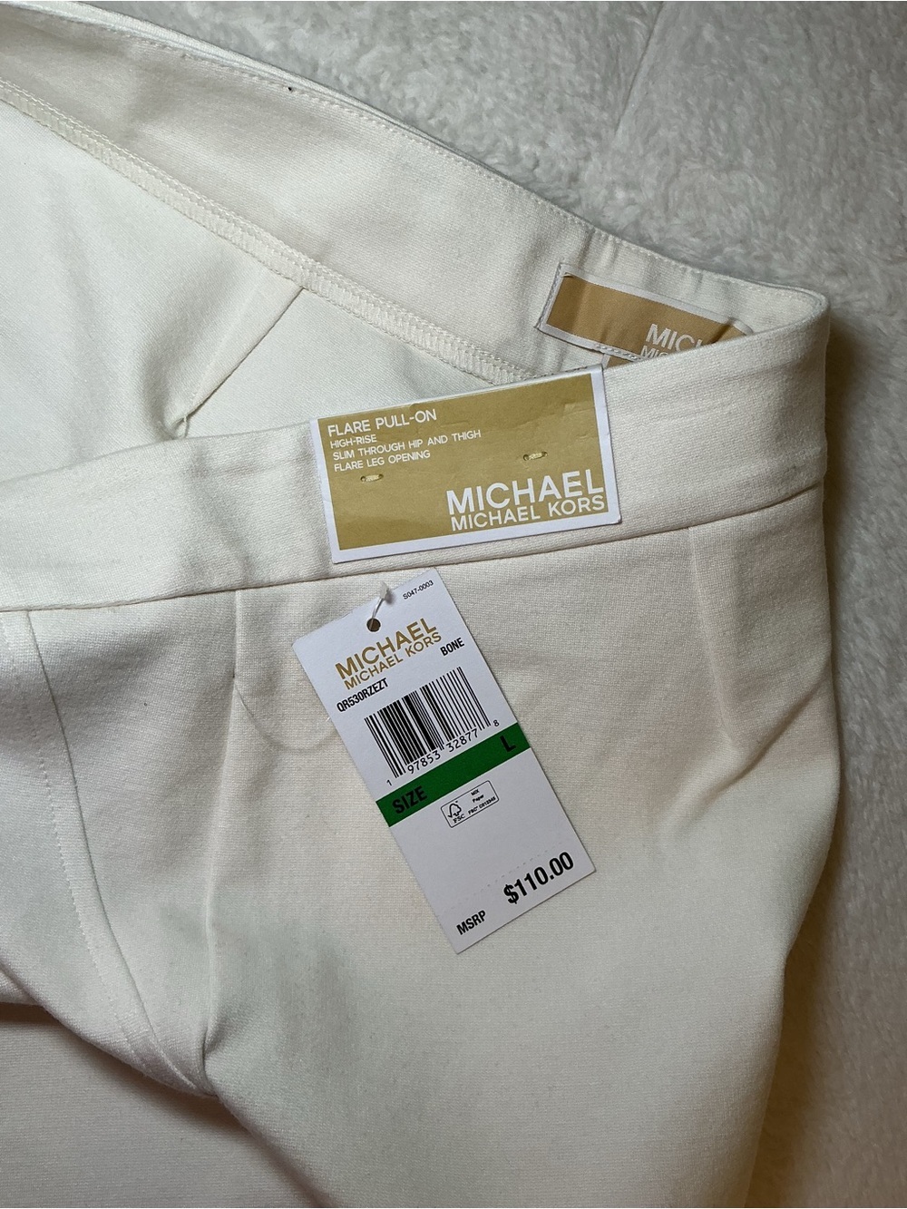 Michael Kors High-Waist Button-Front White Pants - Picture 7 of 7